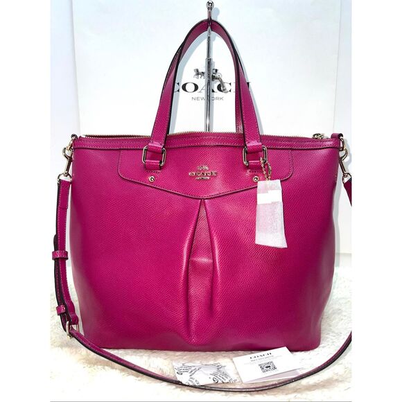 Coach Handbags - New! Coach Pleat Tote Handbag Fuchsia F34680 Msrp:$395.00